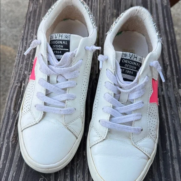 Vintage Havana womens White and Pink Glitter Sneakers - Picture 7 of 7